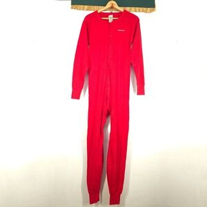 VTG Carhartt Union Suit K12 Red Mens Large Base Layer Long Johns Butt Flap USA